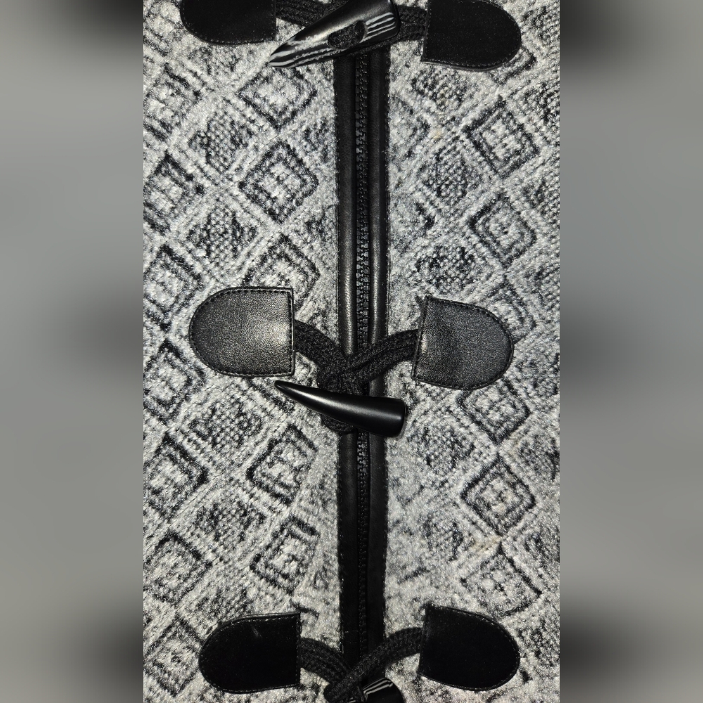 Ruff Hewn Wool Blend Gray Patterned Toggle Sherpa… - image 2